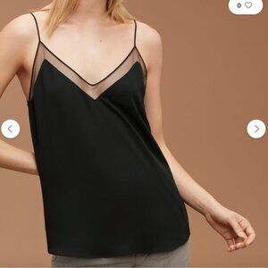 ARITZIA Babaton Black Galen Camisole Top Black Mesh